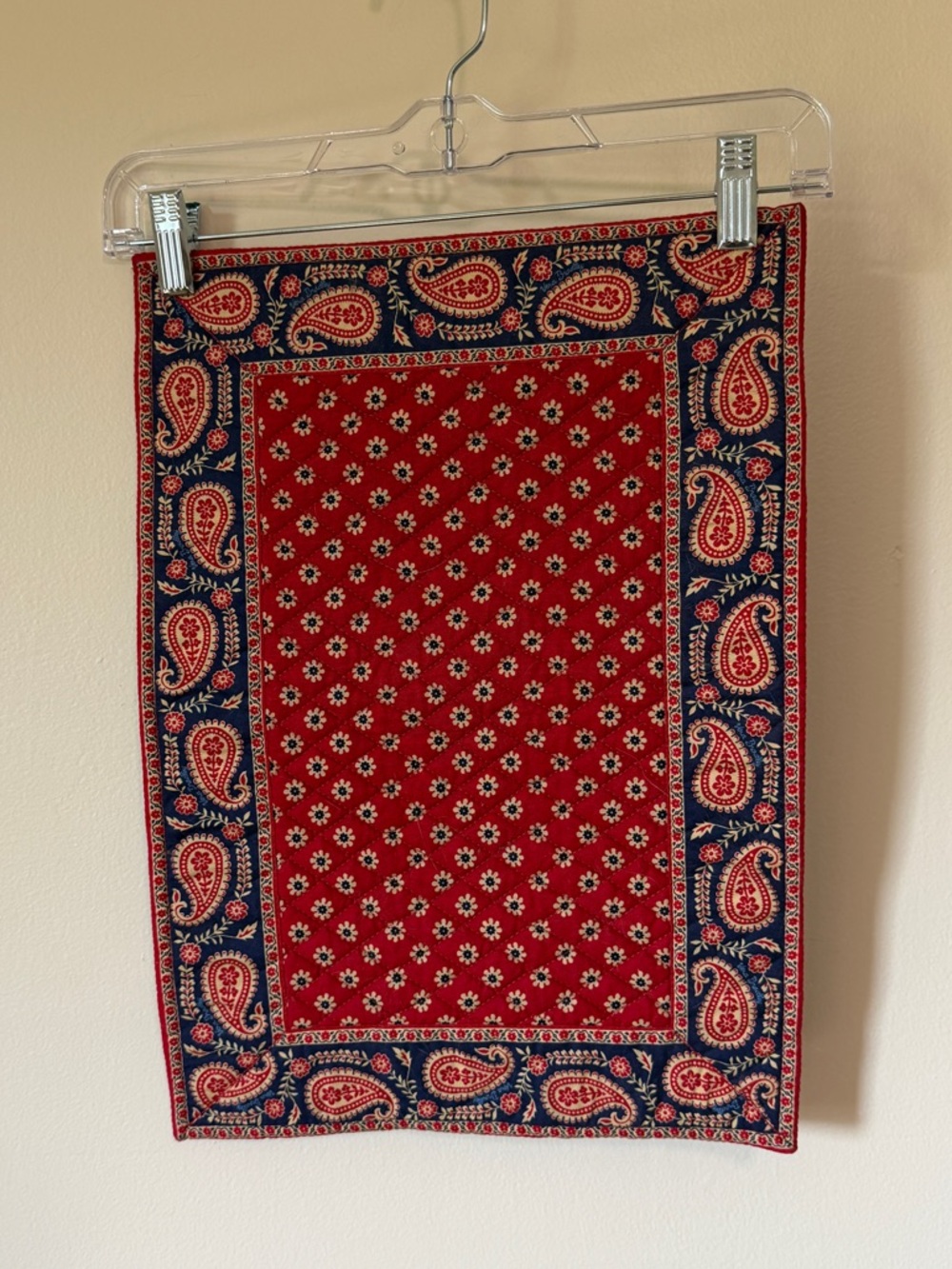 4 vintage Vera Bradley red and blue paisley and mini floral placemats - cotton
